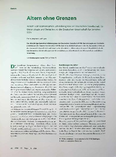 Vorschauseite 1: Altern ohne Grenzen