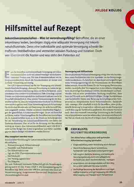 Vorschauseite 1: Hilfsmittel auf Rezept: Inkontinenzmaterialien - Was ist verordnungsfähig?