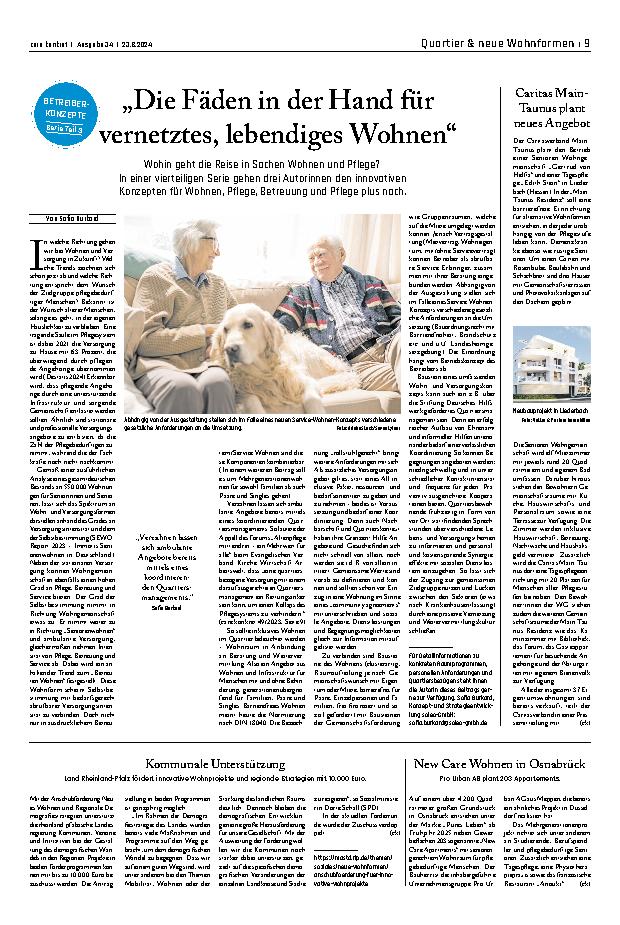 Vorschauseite 1: „Die Fäden in der Hand für vernetztes, lebendiges Wohnen“