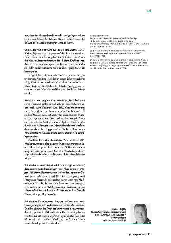 Vorschauseite 4: Schutzausrüstung: Hautirritationen vermeiden - Versorgung von Patienten mit COVID-19