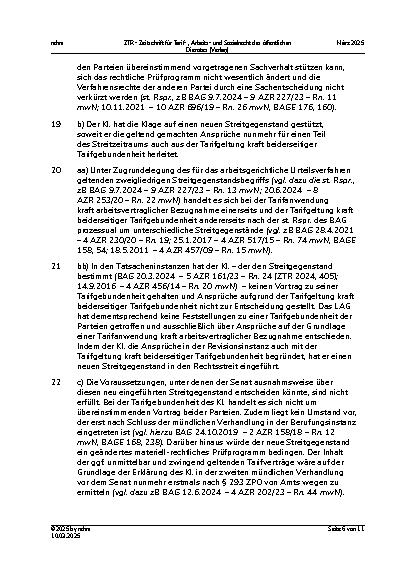 Vorschauseite 6: Unterschiedliche Behandlung von Teilzeitund Vollzeitbeschäftigten bei der Vergütung – Mehrflugdienststundenvergütung – Klageerweiterung in der Revision – Bestimmtheit einer Bezugn…