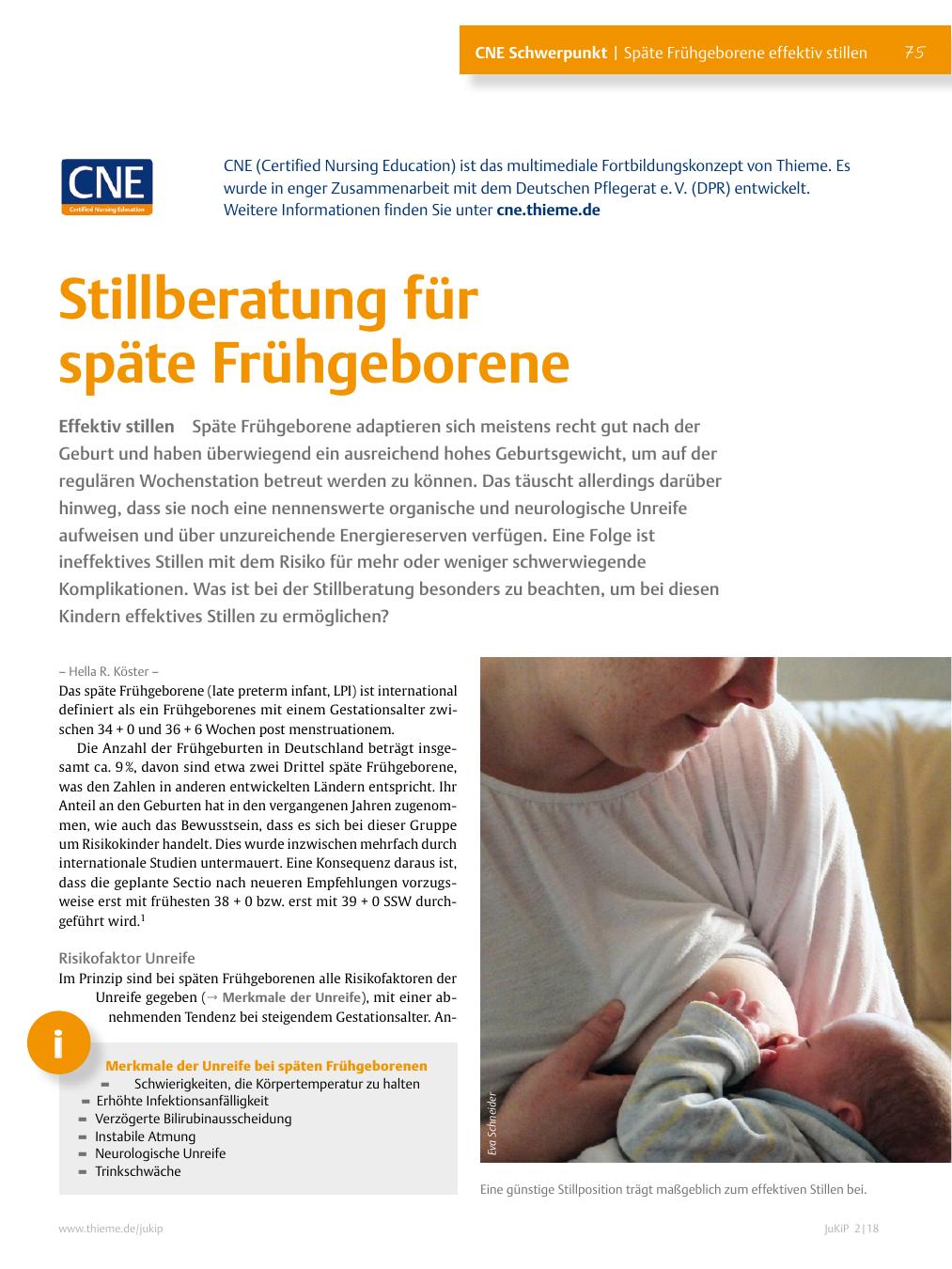 Vorschauseite 1: Stillberatung für späte Frühgeborene