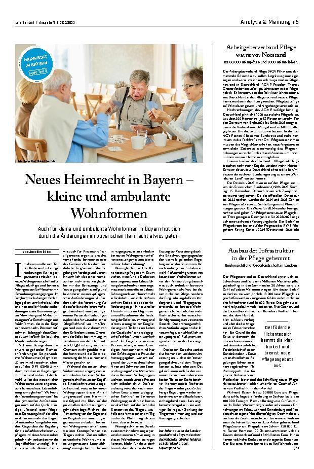 Vorschauseite 1: Neues Heimrecht in Bayern – kleine und ambulante Wohnformen