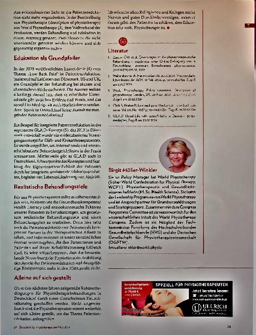 Vorschauseite 2: Die Wahrheit liegt dazwischen. Patientenedukation - ist das denn Physiotherapie?
