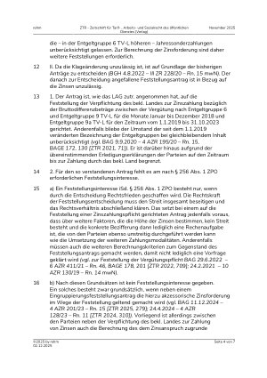 Vorschauseite 4: II. Allgemeines Arbeitsrecht Klageänderung in der Revisionsinstanz – Anspruch auf Zinsen – Rechtsirrtum