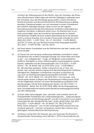 Vorschauseite 6: II. Allgemeines Arbeitsrecht Klageänderung in der Revisionsinstanz – Anspruch auf Zinsen – Rechtsirrtum