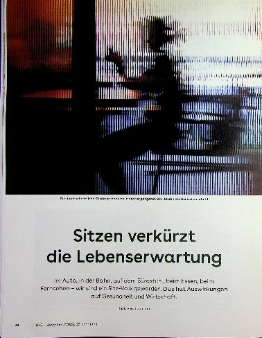 Vorschauseite 1: Sitzen verkürzt die Lebenserwartung