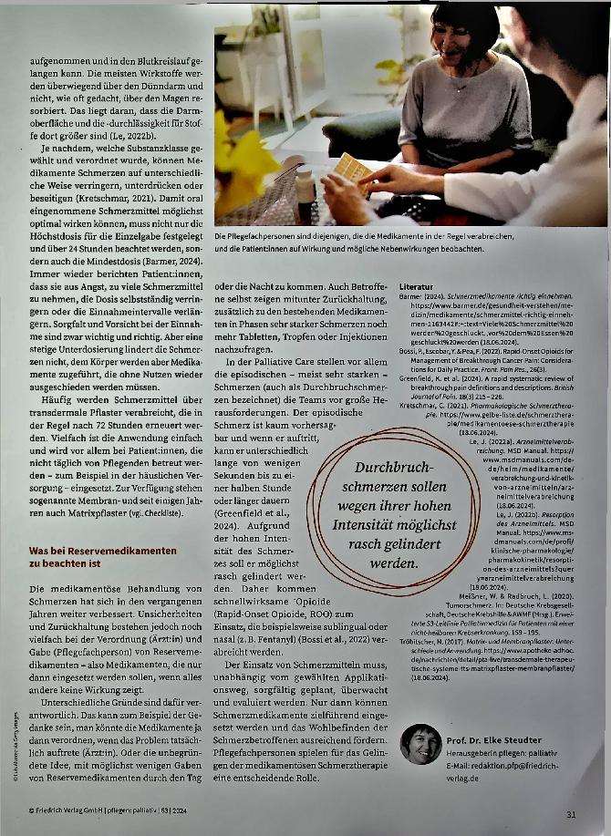 Vorschauseite 2: Schmerzmedikamente sicher verabreichen: Applikation von Arzneimitteln
