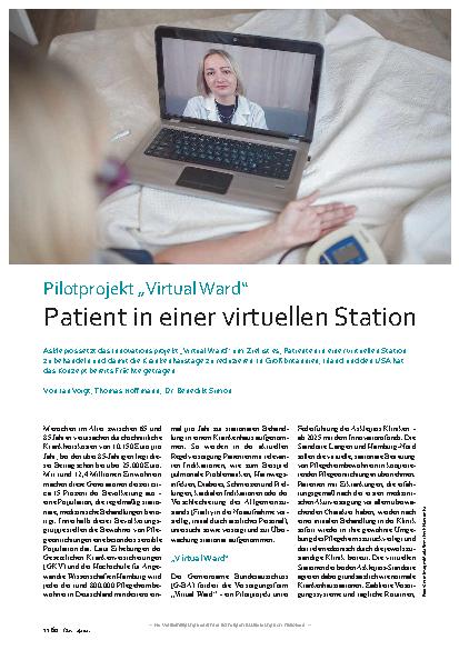 Vorschauseite 1: Pilotprojekt „Virtual Ward“: Patient in einer virtuellen Station