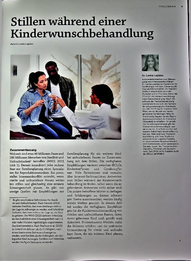 Vorschauseite 1: Stillen während einer Kinderwunschbehandlung