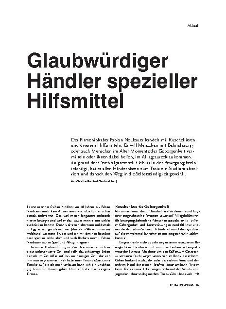 Vorschauseite 1: Glaubwürdiger Händler spezieller Hilfsmittel