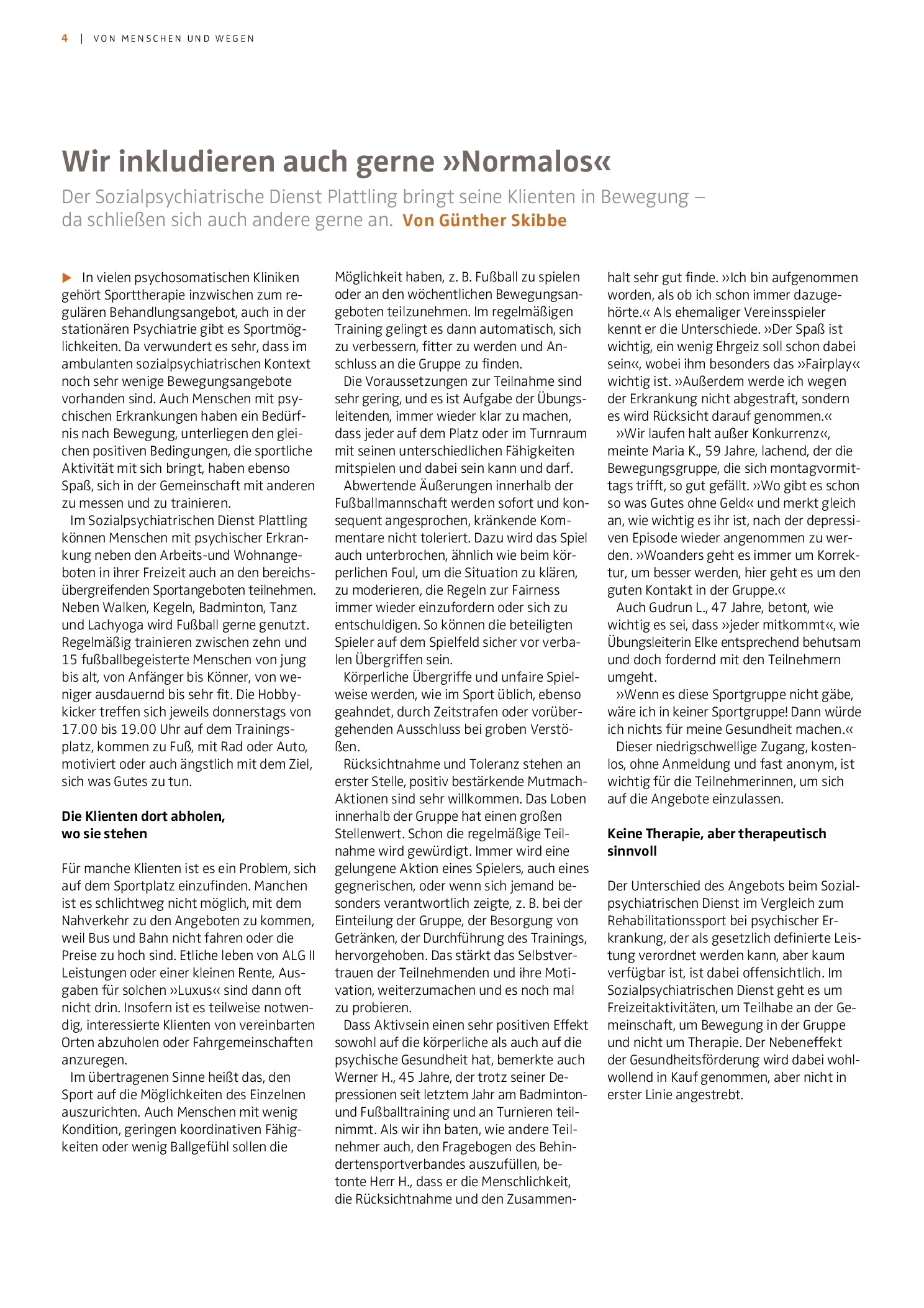 Vorschauseite 1: Wir inkludieren auch gerne »Normalos«