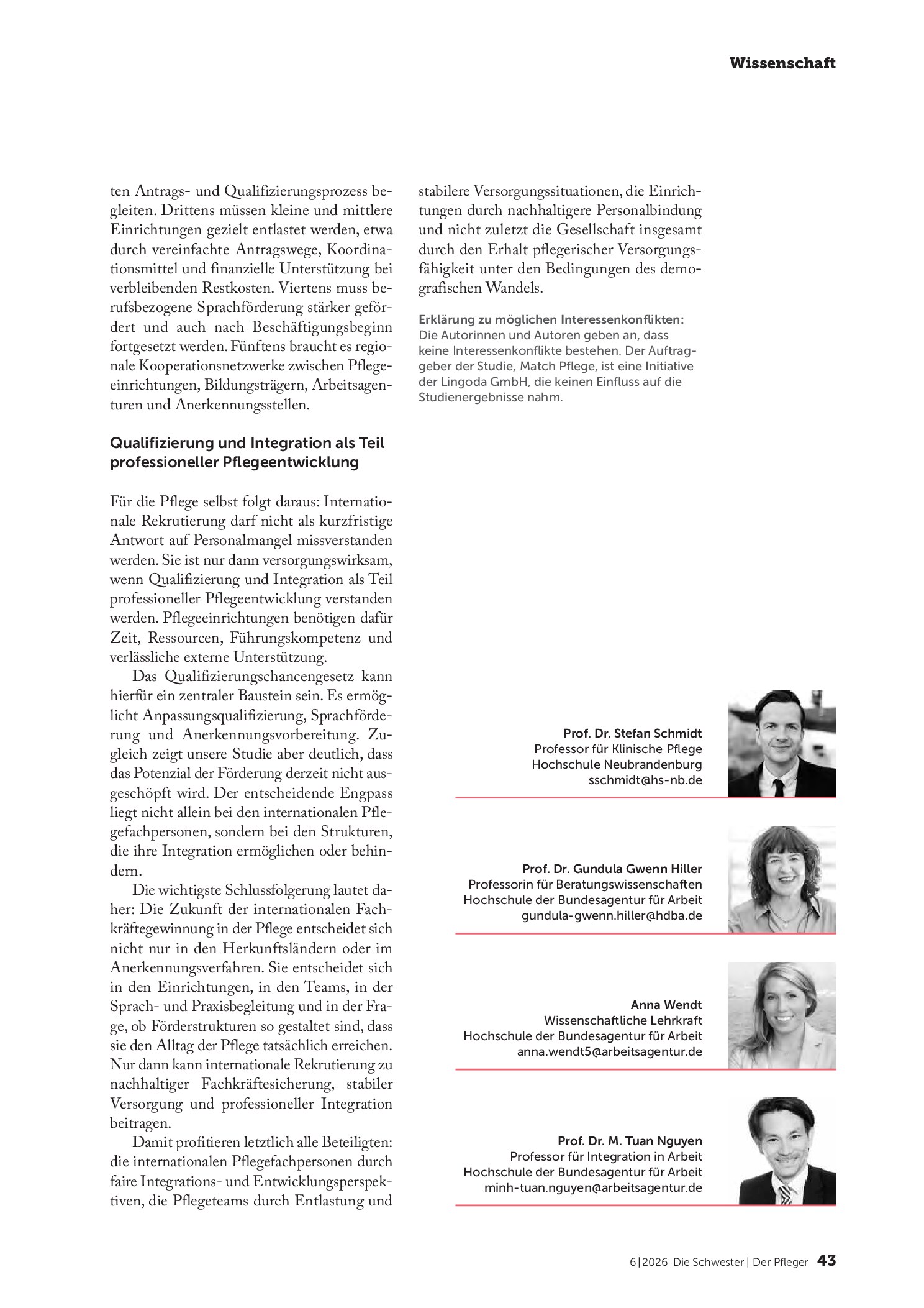 Vorschauseite 4: Potenziale und Hürden der Förderung internationaler Pflegefachpersonen