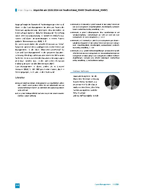 Vorschauseite 4: In der Organisationsentwicklung mit dem Case Management voran.