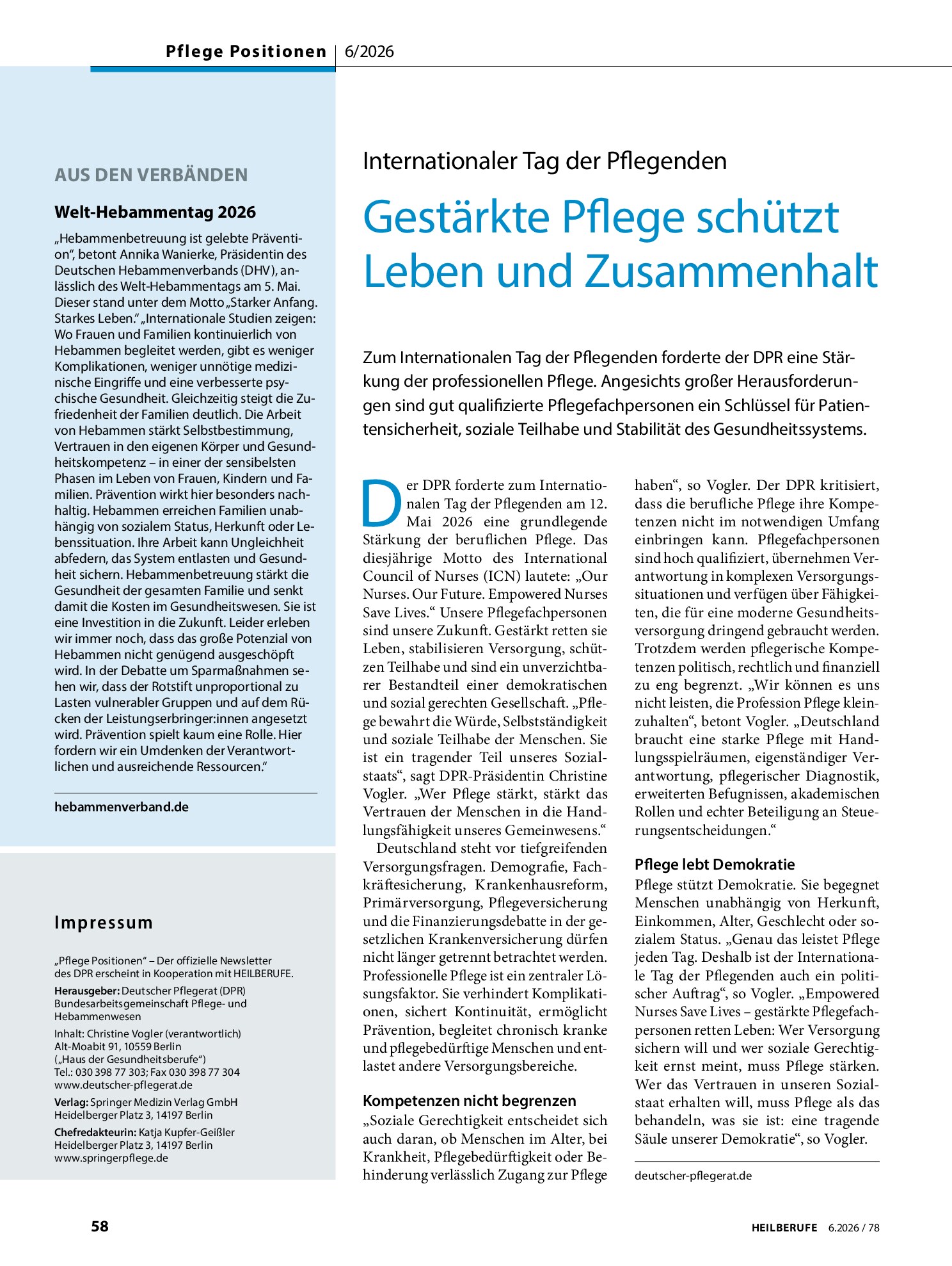 Vorschauseite 3: Gesetzentwurf Beitragssatzstabilisierung darf nicht zur Destabilisierung der Versorgung führen