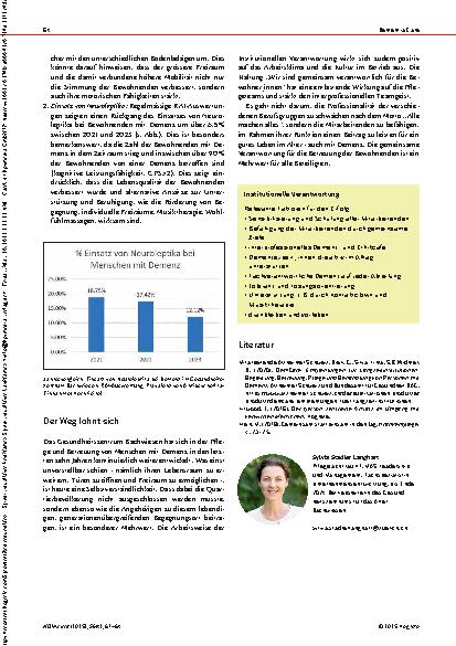 Vorschauseite 4: Institutionelle Verantwortung: Ein Weg, der sich lohnt Praxisbericht aus dem Gesundheitszentrum für das Alter Bachwiesen