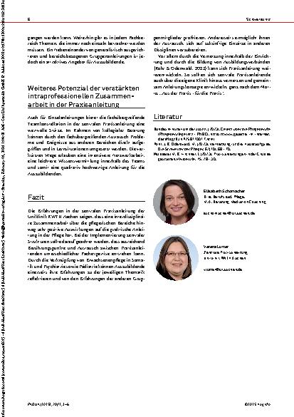 Vorschauseite 4: Anleitungen in der Praxis generalistisch denken Gruppenanleitungen im Teamteaching zur Unterstützung des generalistischen Ausbildungsziels