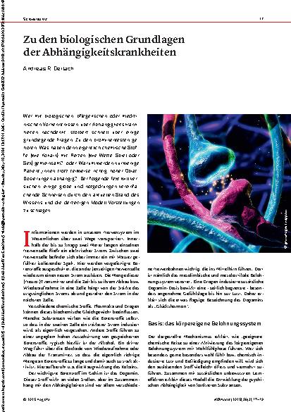 Vorschauseite 1: Zu den biologischen Grundlagen der Abhängigkeitskrankheiten