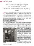 Vorschauseite 1: Von Vitalismus, Naturphilosophie und Romantischer Medizin zu Medizinischer Wissenschaft (Teil 1)