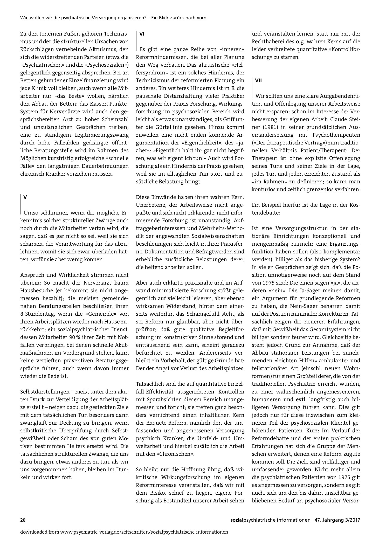 Vorschauseite 3: Zu einigen äußeren und inneren Hindernissen der Reform psychosozialer Arbeit