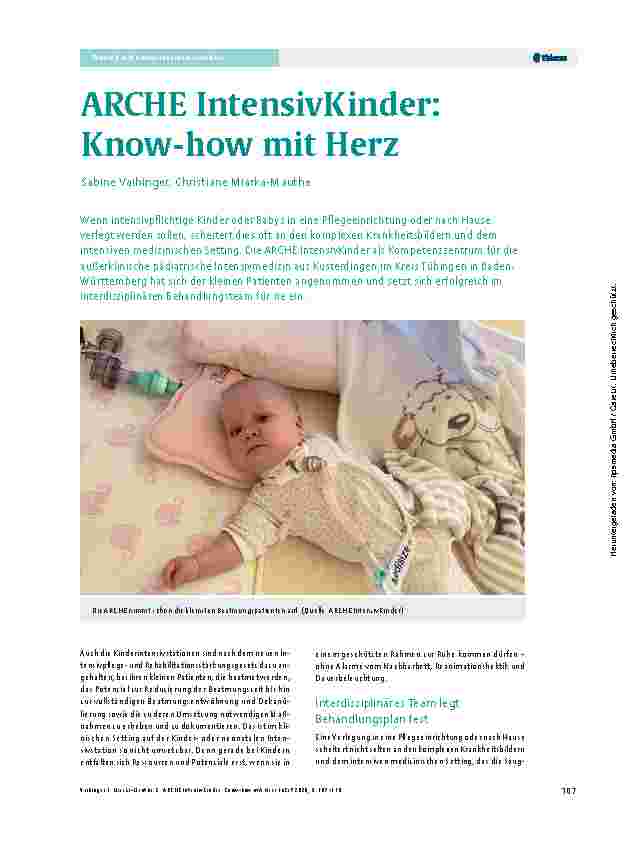 Vorschauseite 1: ARCHE Intensivkinder: Know-how mit Herz