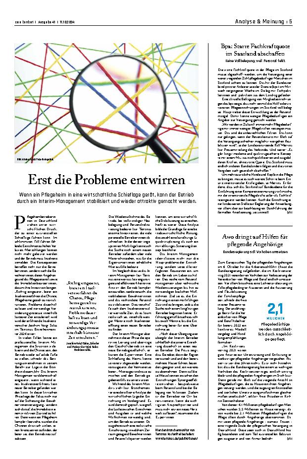 Vorschauseite 1: Erst die Probleme entwirren.