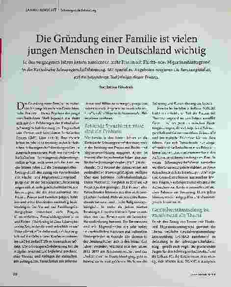Vorschauseite 1: Die Gründung einer Familie ist vielen jungen Menschen in Deutschland wichtig.