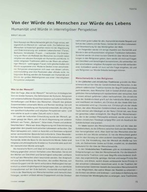 Vorschauseite 2: Von der Würde des Menschen zur Würde des Lebens