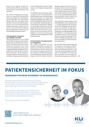 Vorschauseite 2: Infektionsprävention ist Teamsache Warum erfolgreiche Hygienestrategien nur interdisziplinär gelingen können