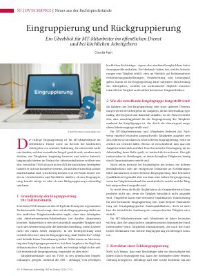 Vorschauseite 1: Eingruppierung und Rückgruppierung Ein Überblick für MT-Mitarbeiter im öffentlichen Dienst und bei kirchlichen Arbeitgebern