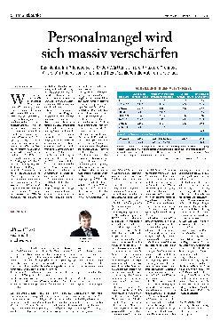 Vorschauseite 1: Personalmangel wird sich massiv verschärfen.