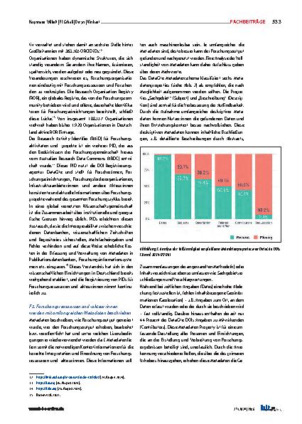 Vorschauseite 5: Persistent Identifier, ihre Metadaten und FAIRness: Eine Analyse zur verbesserten Auffindbarkeit von Forschungsressourcen