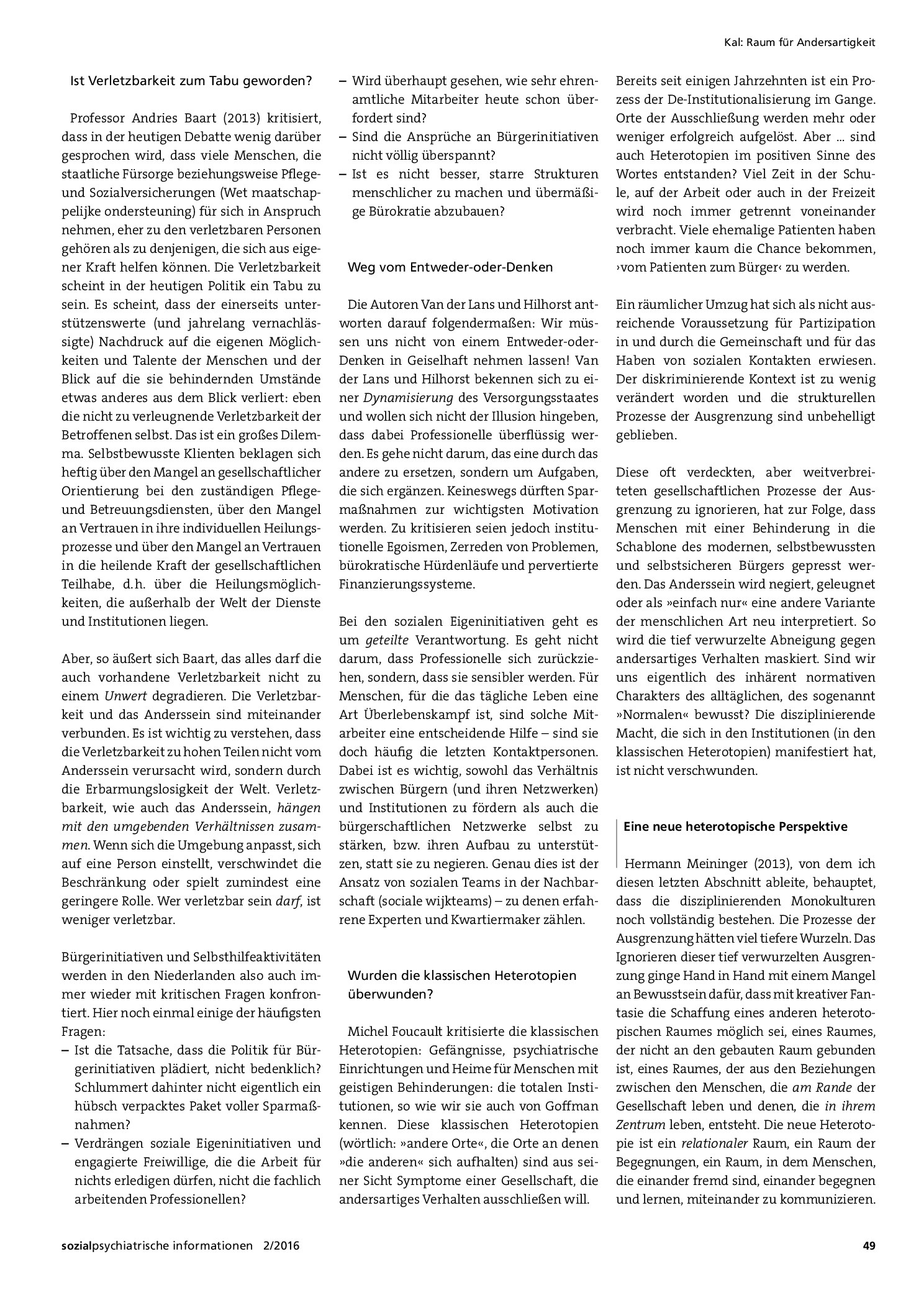 Vorschauseite 4: Raum für Andersartigkeit. Das niederländische Konzept Kwartiermaken und sein philosophischer Hintergrund*