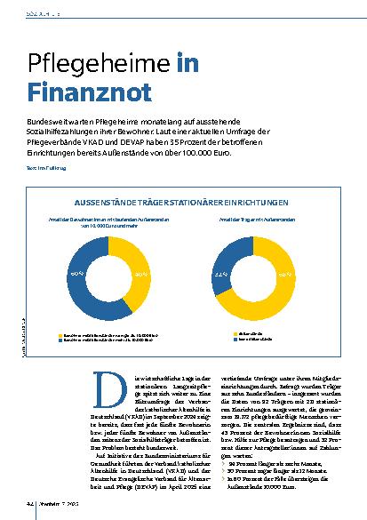 Vorschauseite 1: Pflegeheime in Finanznot