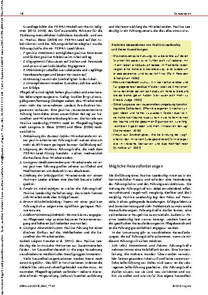Vorschauseite 2: Positive Leadership in der Pflege Wie kleine Veränderungen grosse Wirkung zeigen