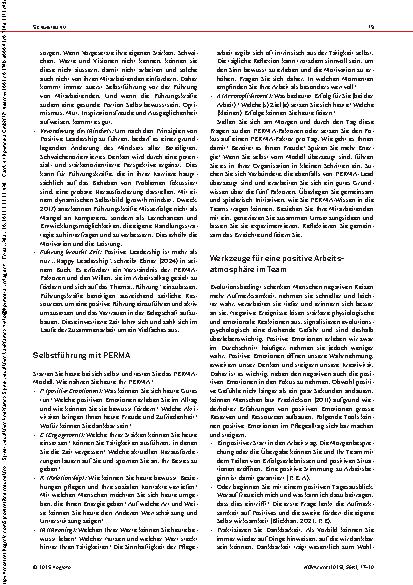 Vorschauseite 3: Positive Leadership in der Pflege Wie kleine Veränderungen grosse Wirkung zeigen