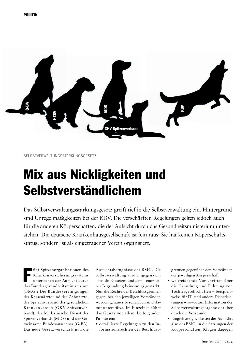 Vorschauseite 1: Selbstverwaltungsstärkungsgesetz: Mix aus Nickligkeiten und Selbstverständlichem
