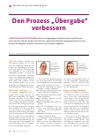 Vorschauseite 1: Den Prozess "Übergabe" verbessern