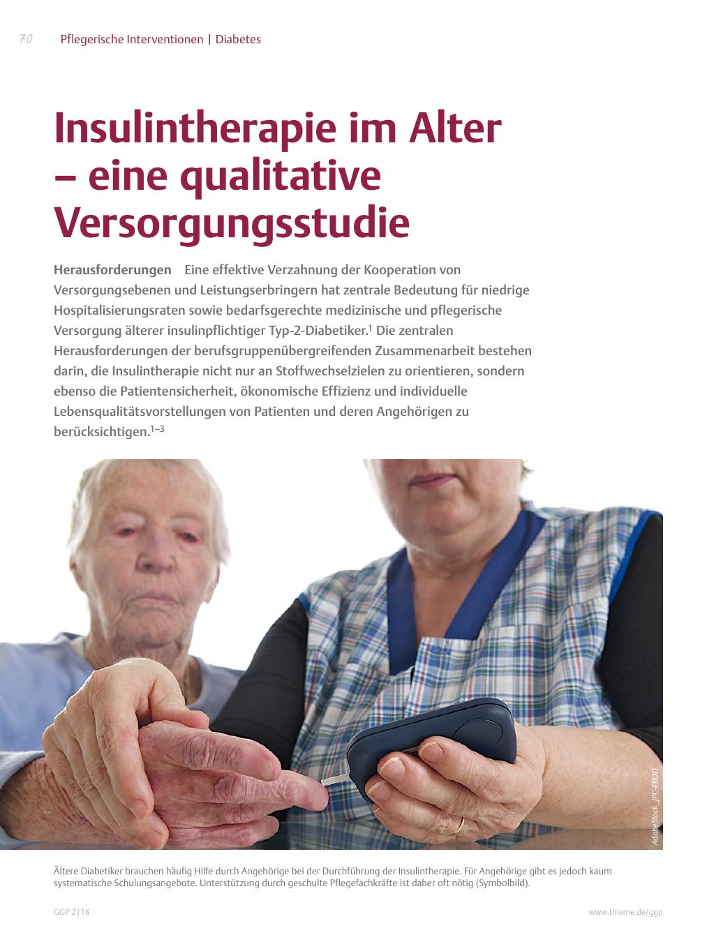 Vorschauseite 1: Insulintherapie im Alter – eine qualitative Versorgungsstudie