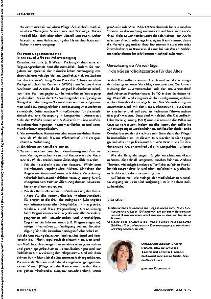 Vorschauseite 3: Verbesserung der ärztlichen Versorgung in Altersund Pflegeheimen – Zeit zu handeln!
