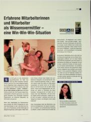 Vorschauseite 1: Erfahrene Mitarbeiterinnen und Mitarbeiter als Wissensvermittler - eine Win-Win-Win-Situation