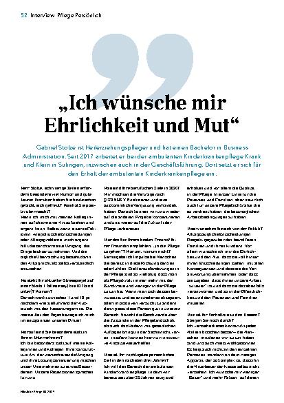 Vorschauseite 1: "Ich wünsche mir Ehrlichkeit und Mut"