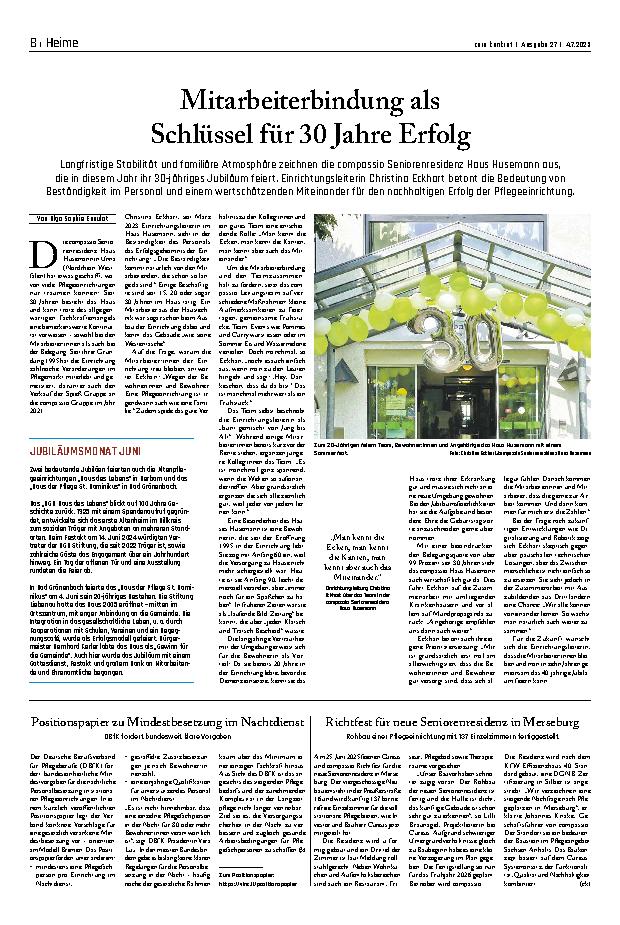 Vorschauseite 1: Mitarbeiterbindung als Schlüssel für 30 Jahre Erfolg