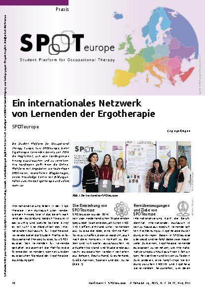 Vorschauseite 1: Ein internationales Netzwerk von Lernenden der Ergotherapie