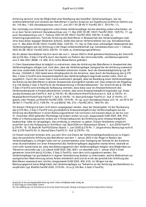Vorschauseite 2: Zur Verfahrenspflegerbestellung – § 278 Abs. 2 Satz 3 FamFG
