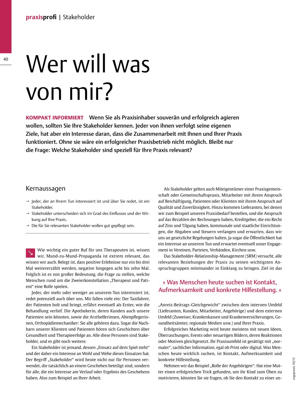 Vorschauseite 1: Wer will was von mir? ? Kompakt Informiert