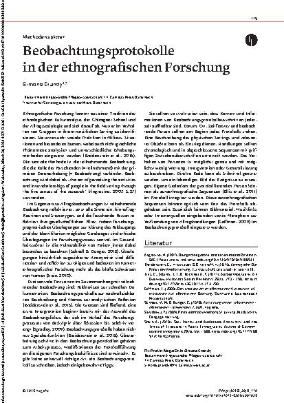 Vorschauseite 1: Beobachtungsprotokolle in der ethnografischen Forschung