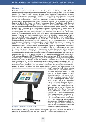 Vorschauseite 2: Einsatzmöglichkeiten, Vorteile und Grenzen des digitalen Aktivitätstisches. Eine Gebrauchstauglichkeitstestung mit Mitarbeitenden in der akutstationären Pflege