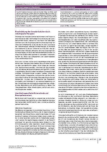 Vorschauseite 3: Sexualität und Fertilität bei jungen Erwachsenen mit Krebs
