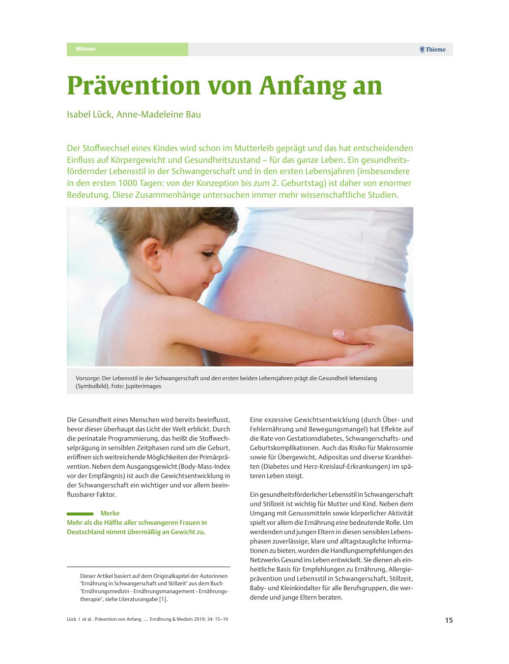 Vorschauseite 1: Prävention von Anfang an